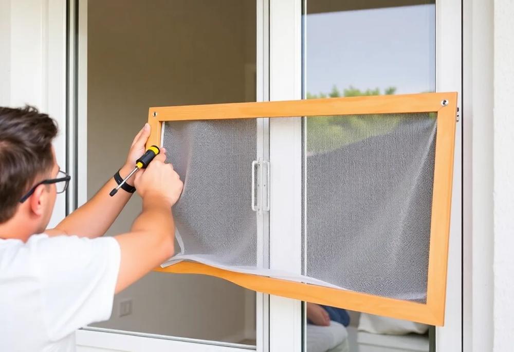 installing mosquito net